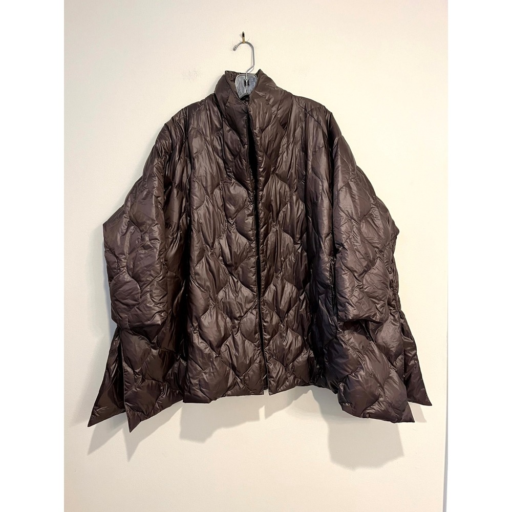 Zentner Jarbo Cortina Goose Down Jacket Brown Quilted Oversized Puffer Women S/M